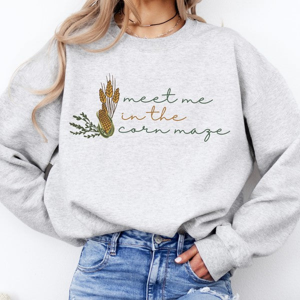 Meet me in the corn maze women's fall top