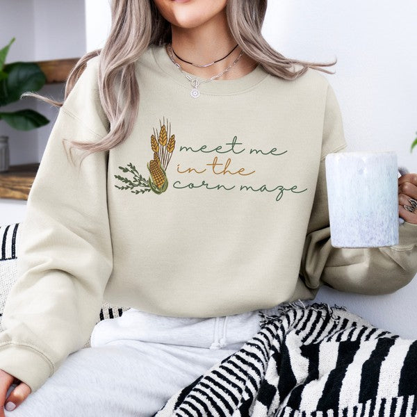 Meet me in the corn maze women's fall top