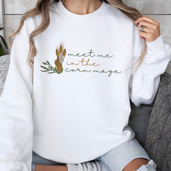 Meet me in the corn maze women's fall top
