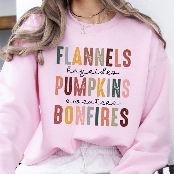Flannels Pumpkins Bonfires Women's Fall Sweatshirt