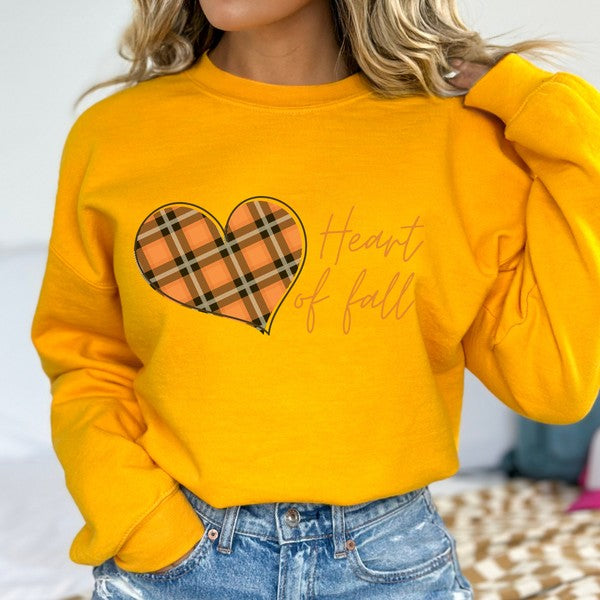 Plaid Heart of fall women's sweatshirt