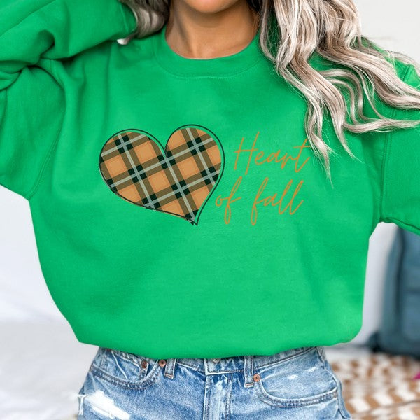 Plaid Heart of fall women's sweatshirt