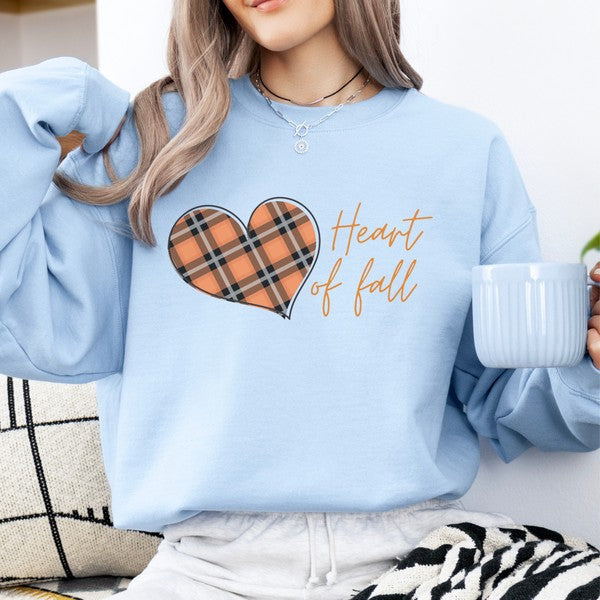 Plaid Heart of fall women's sweatshirt