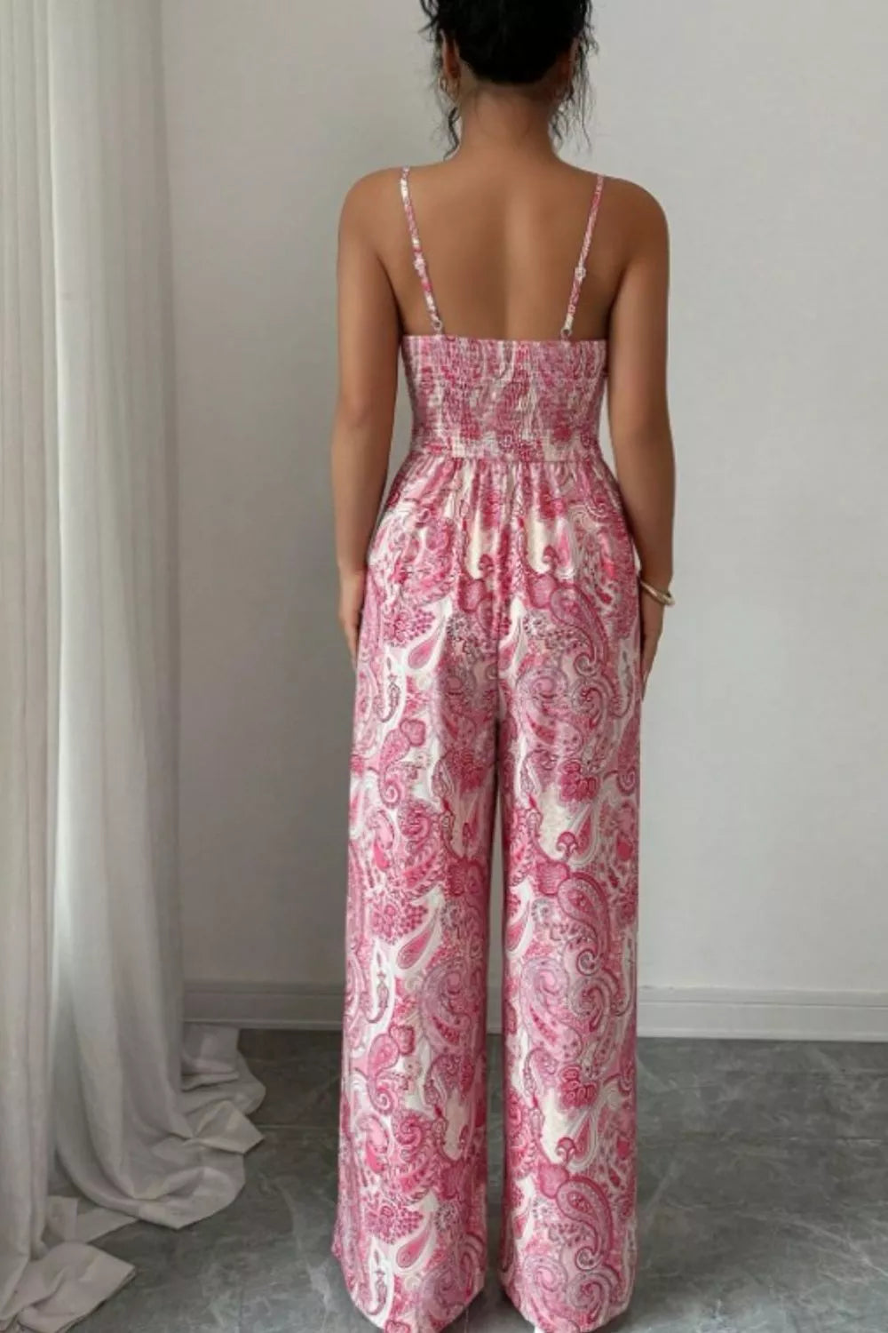 Paisley Print Wide Leg Jumpsuit