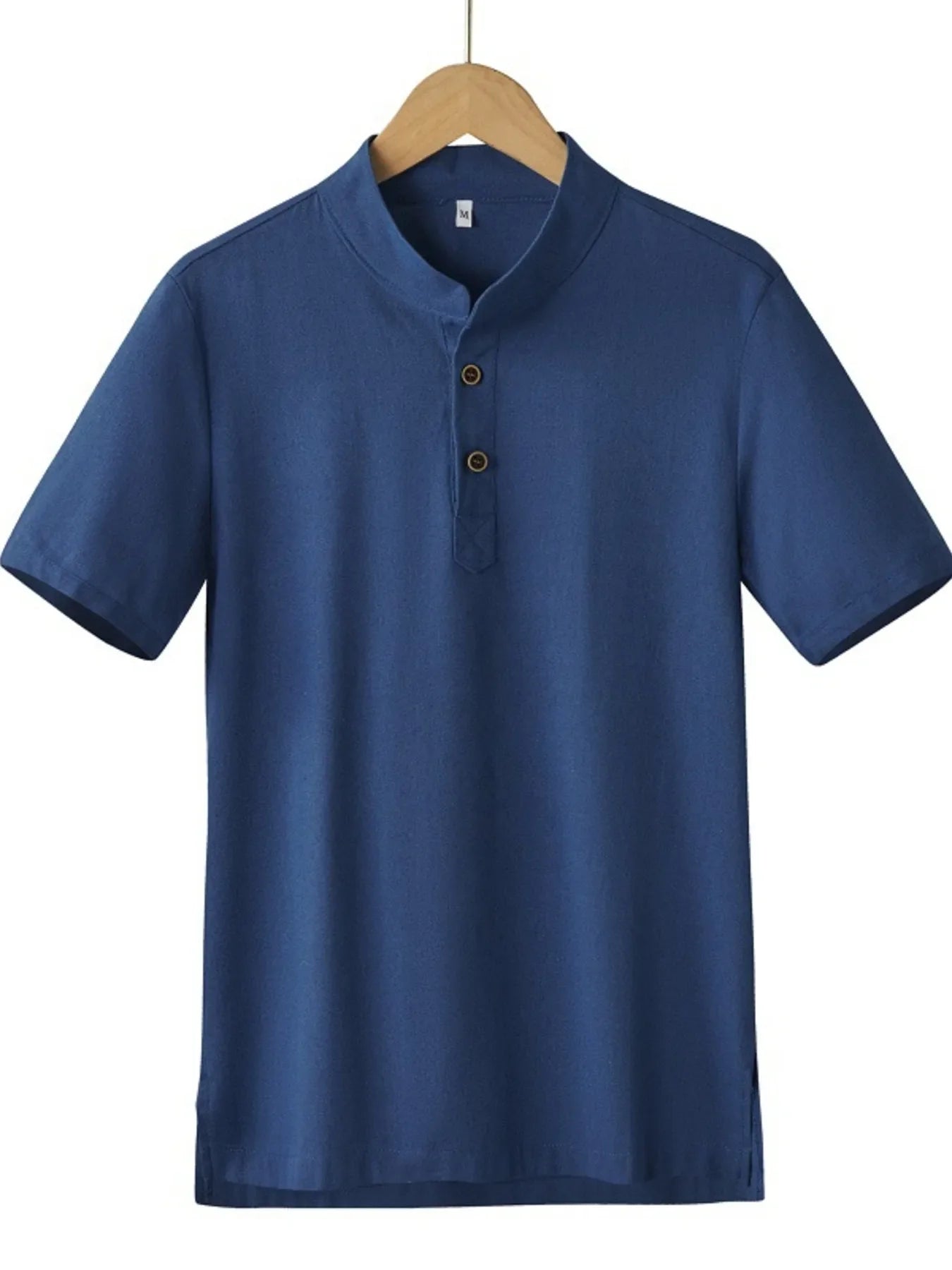 Men's Plus Size Button Detail Short Sleeve Blouse