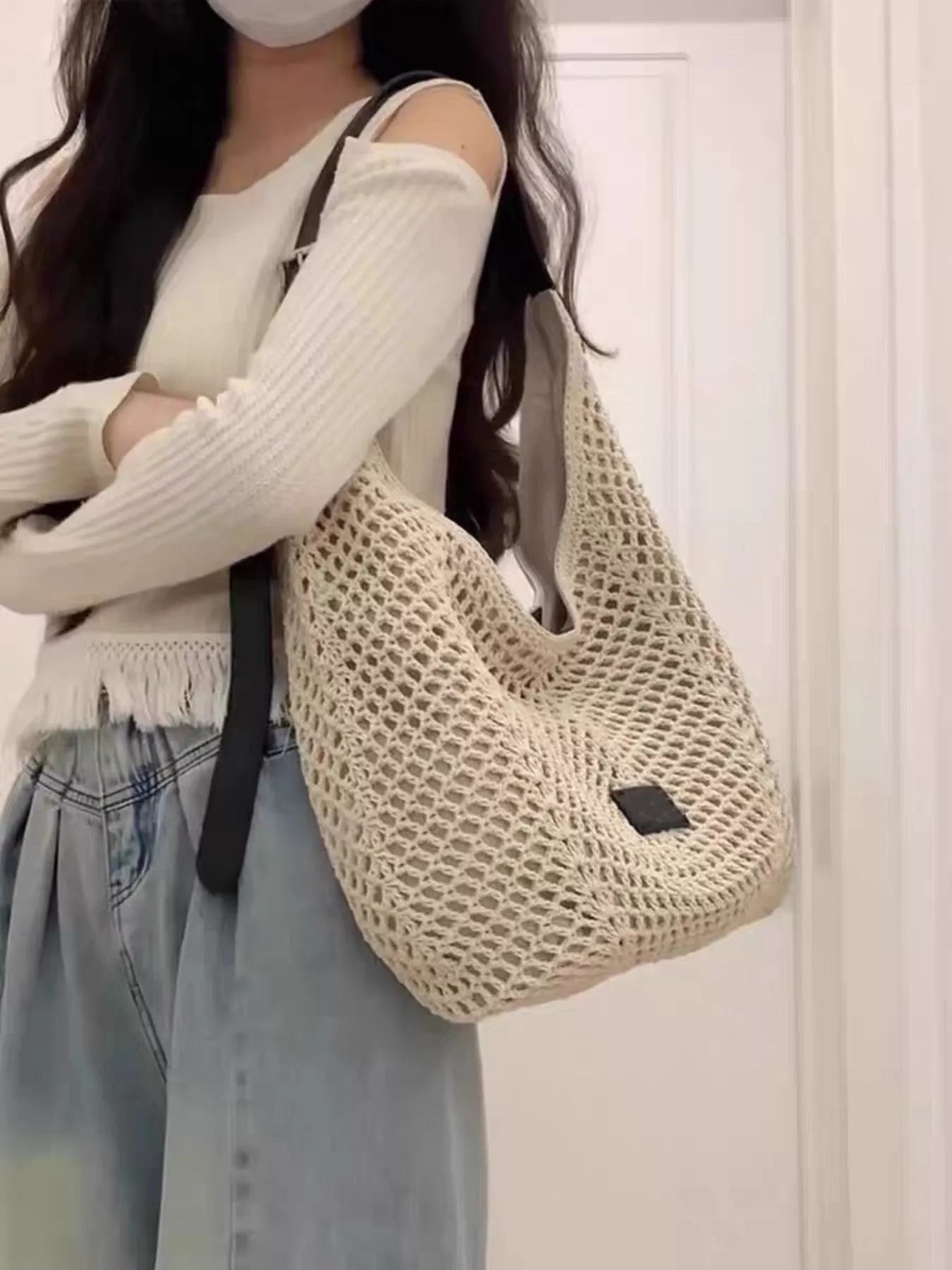Adjustable Strap Crochet Bag