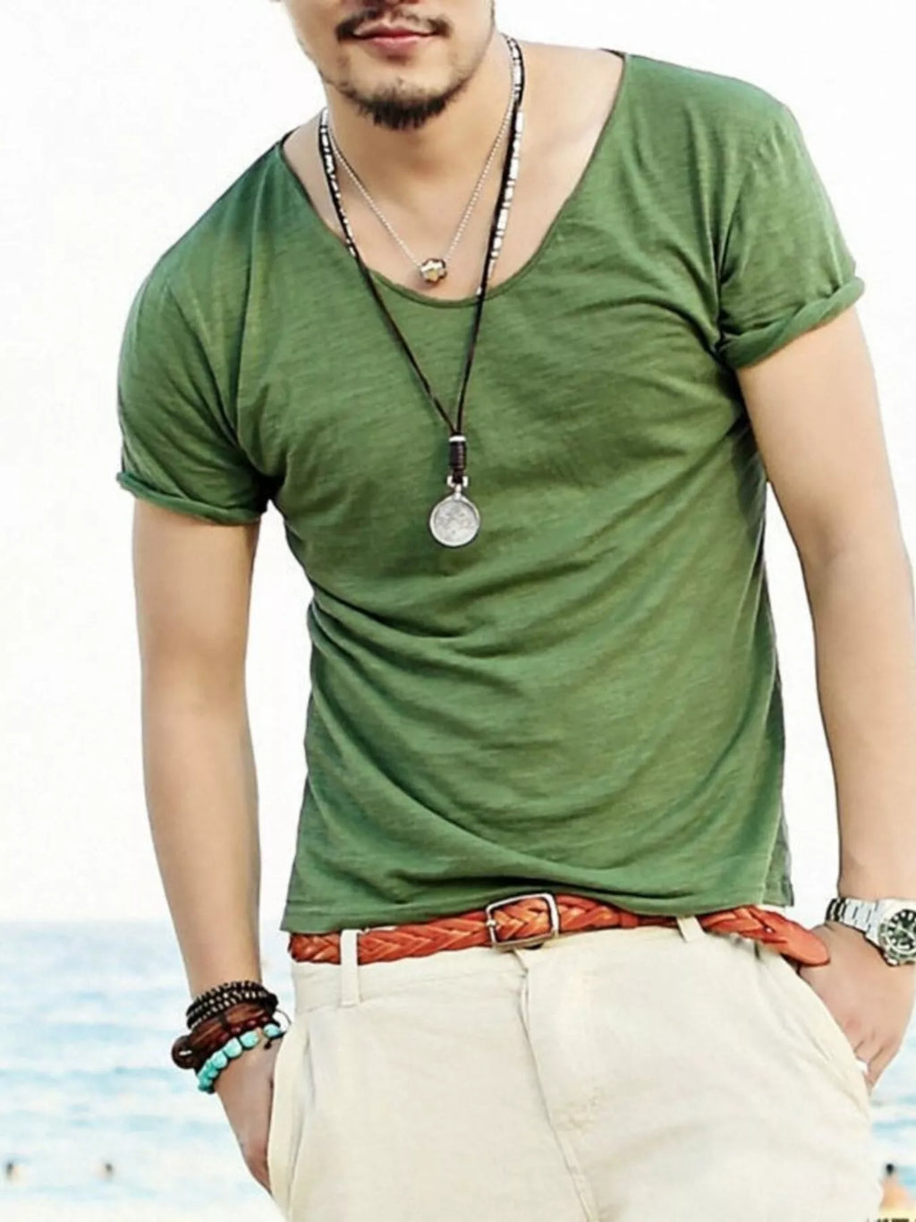 Men's Casual Solid Color Short Sleeve T-Shirt