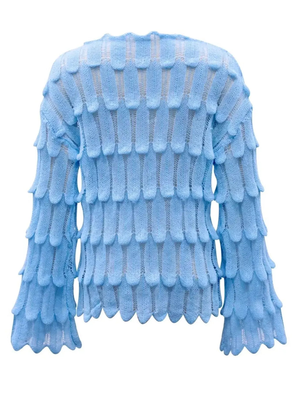 Textured Knit Bell Sleeve Knit Top