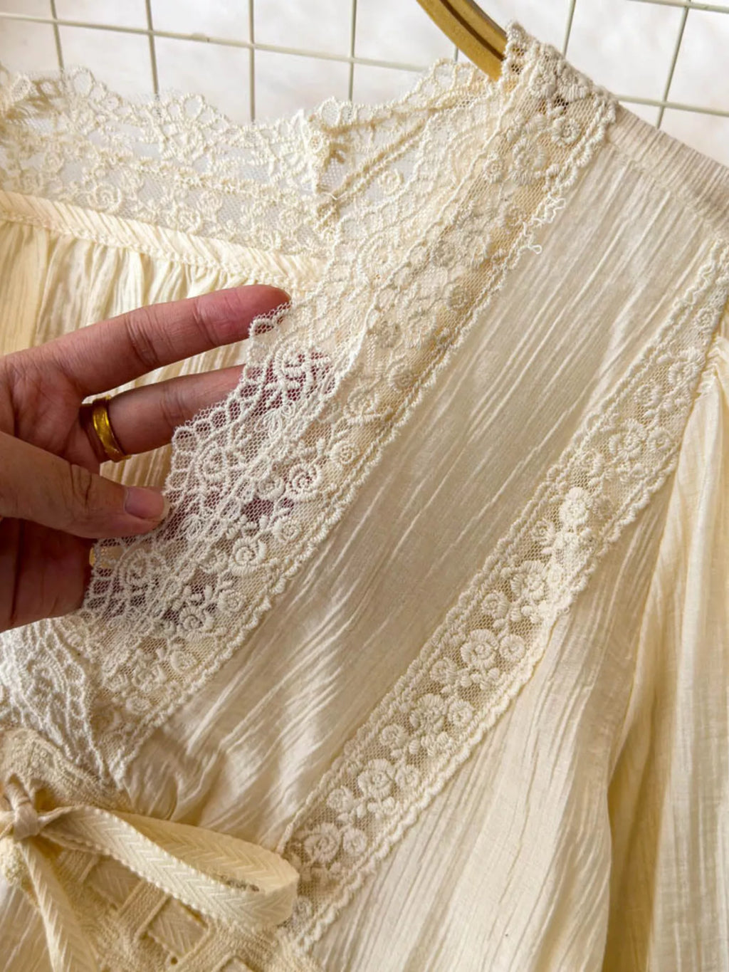 Lace Detail V-Neck Blouse