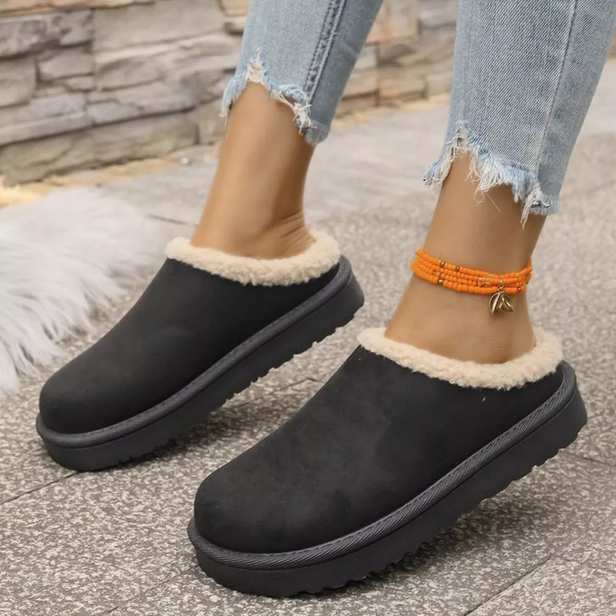 Cozy Plush Lined Platform Slippers