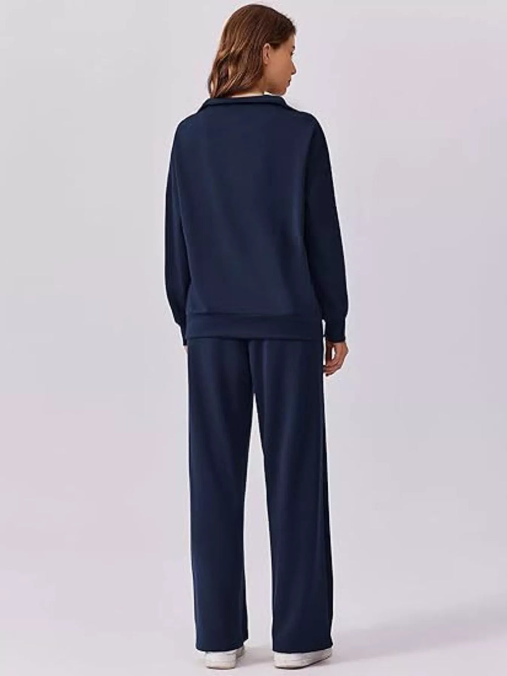 Relaxed Fit Quarter-Zip Top and Pants Set