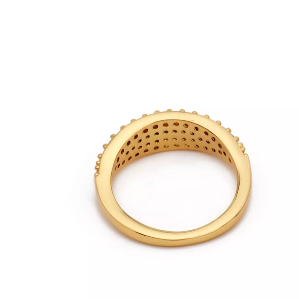 18K Gold-Plated Copper Zircon Round Ring