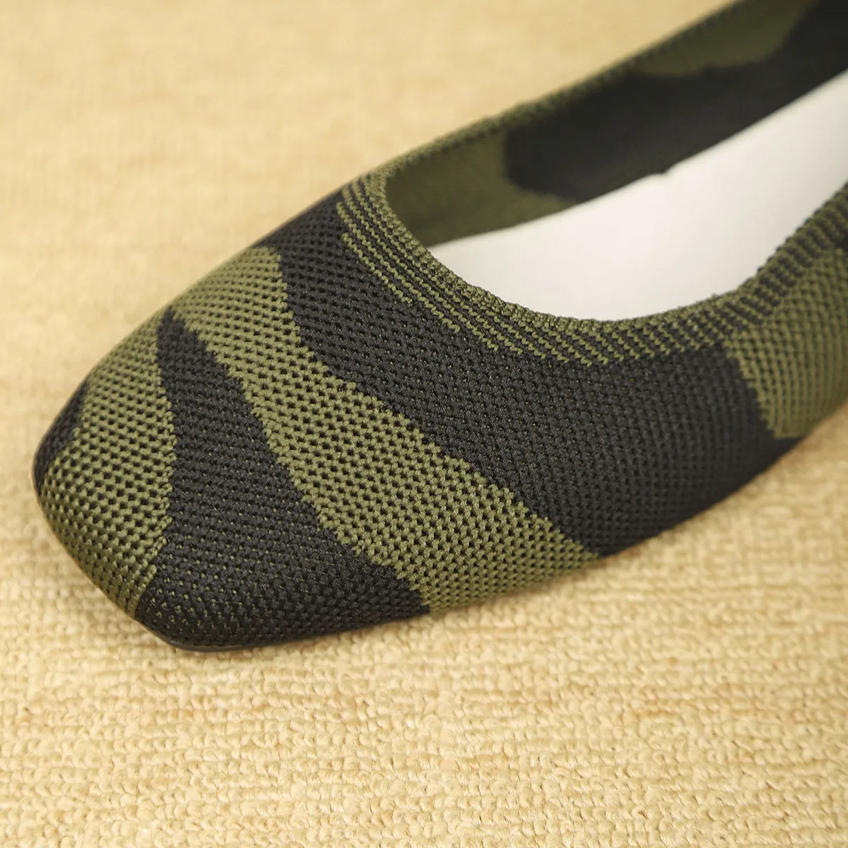 Camouflage Mesh Knit Flat Loafers