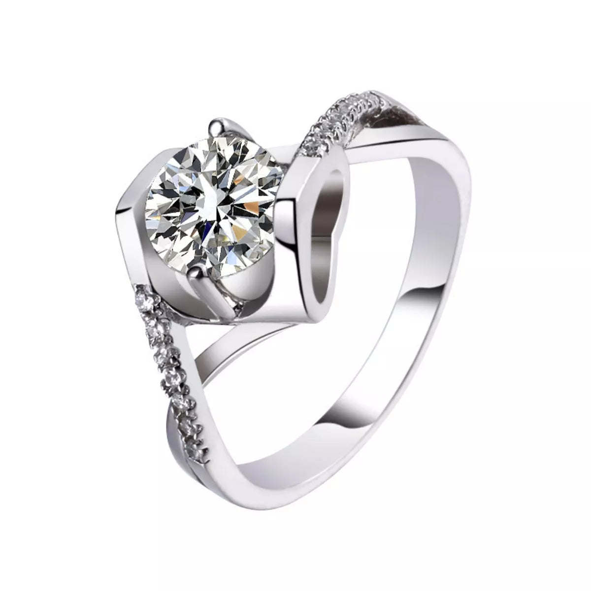 1 Carat 925 Sterling Silver Moissanite Ring
