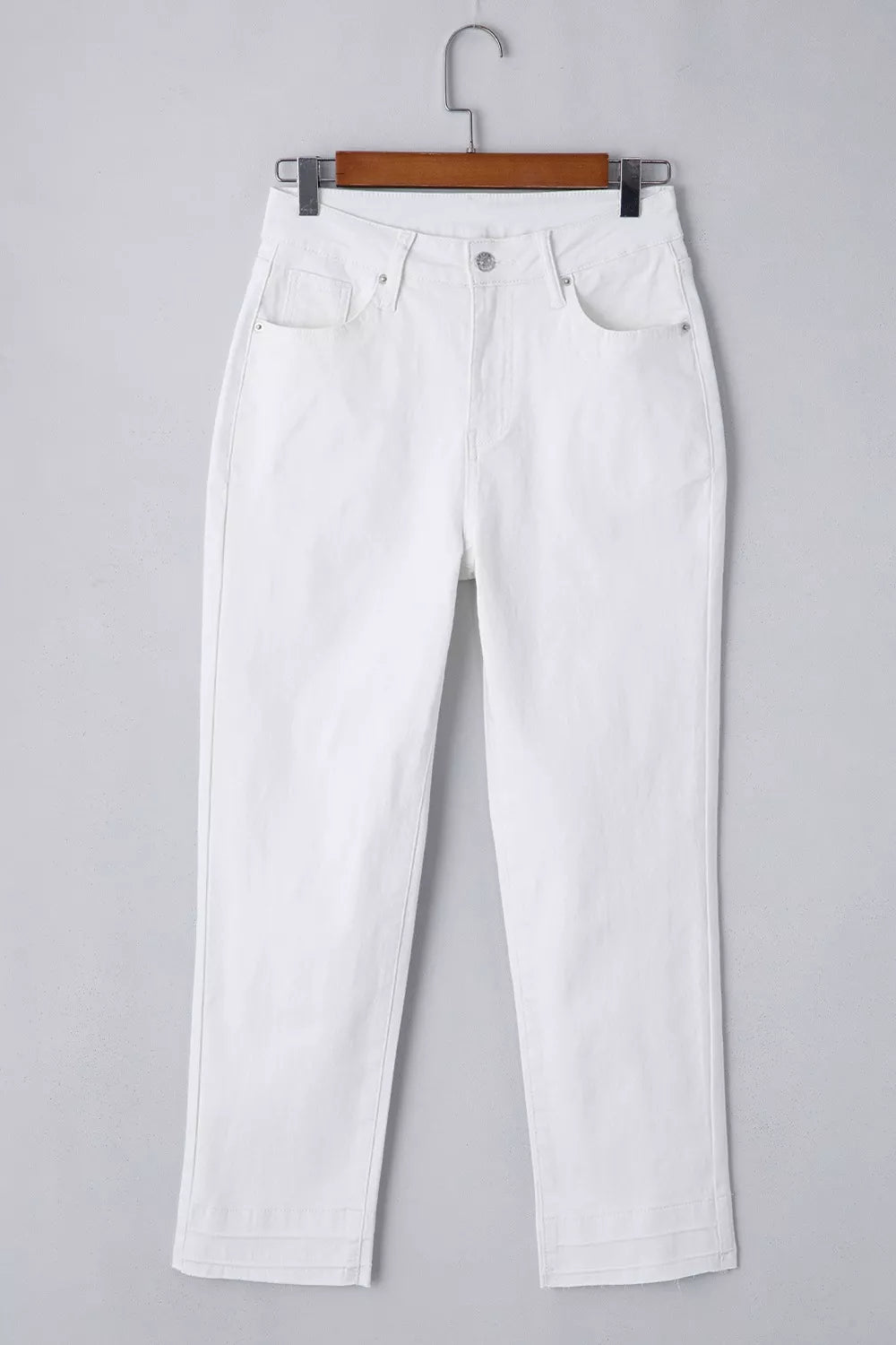High-Waisted Straight Leg Jeans
