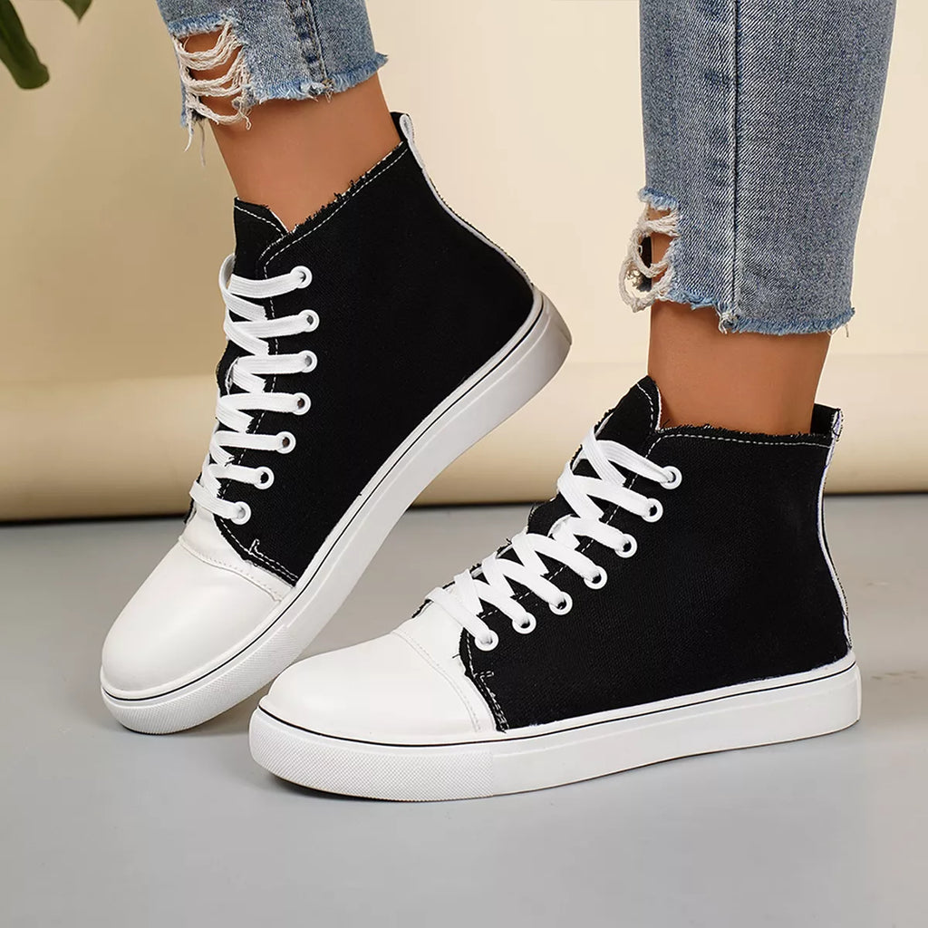 Round Toe Lace Up Sneakers