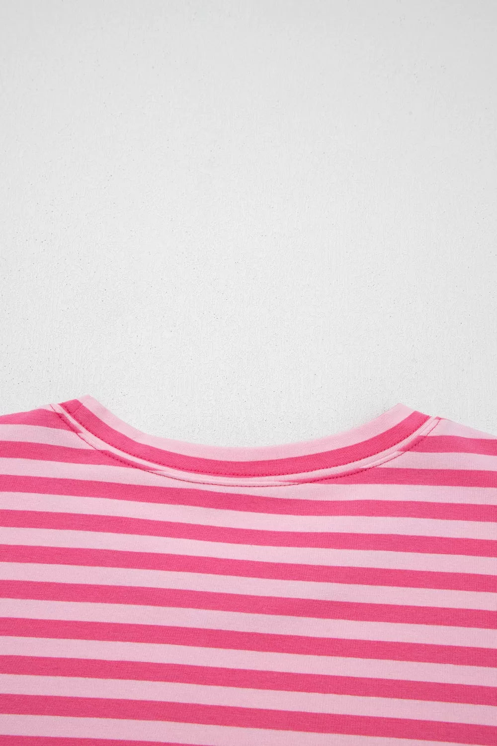 Stripe Drop Shoulder Round Neck Top and Buttoned Straight Pants Two Piece Set
