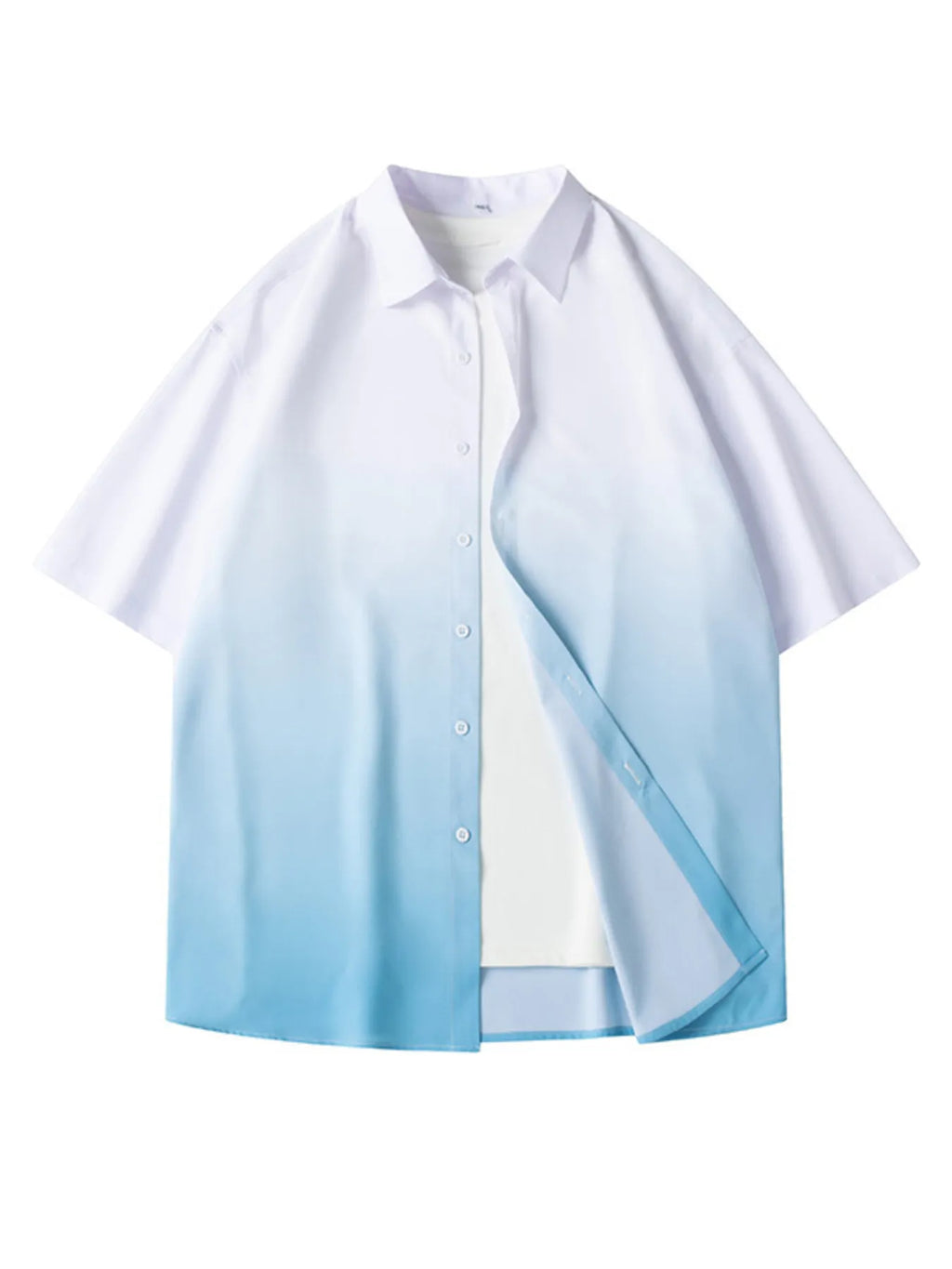 Men's Plus Size Gradient Color Short Sleeve Shirt