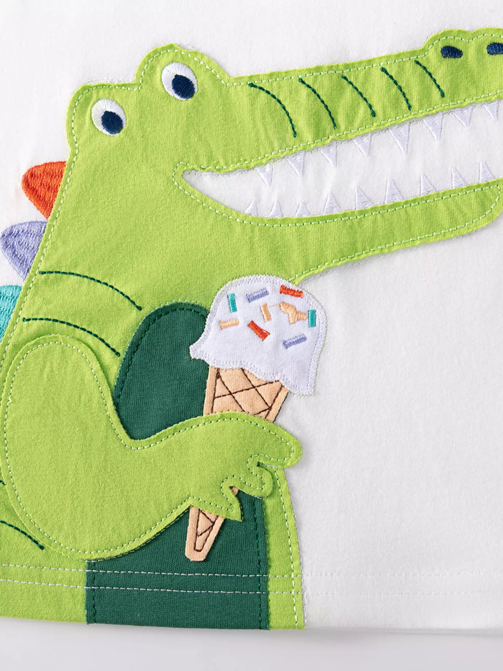 Children's Crocodile Ice Cream Graphic Tee & Shorts Set