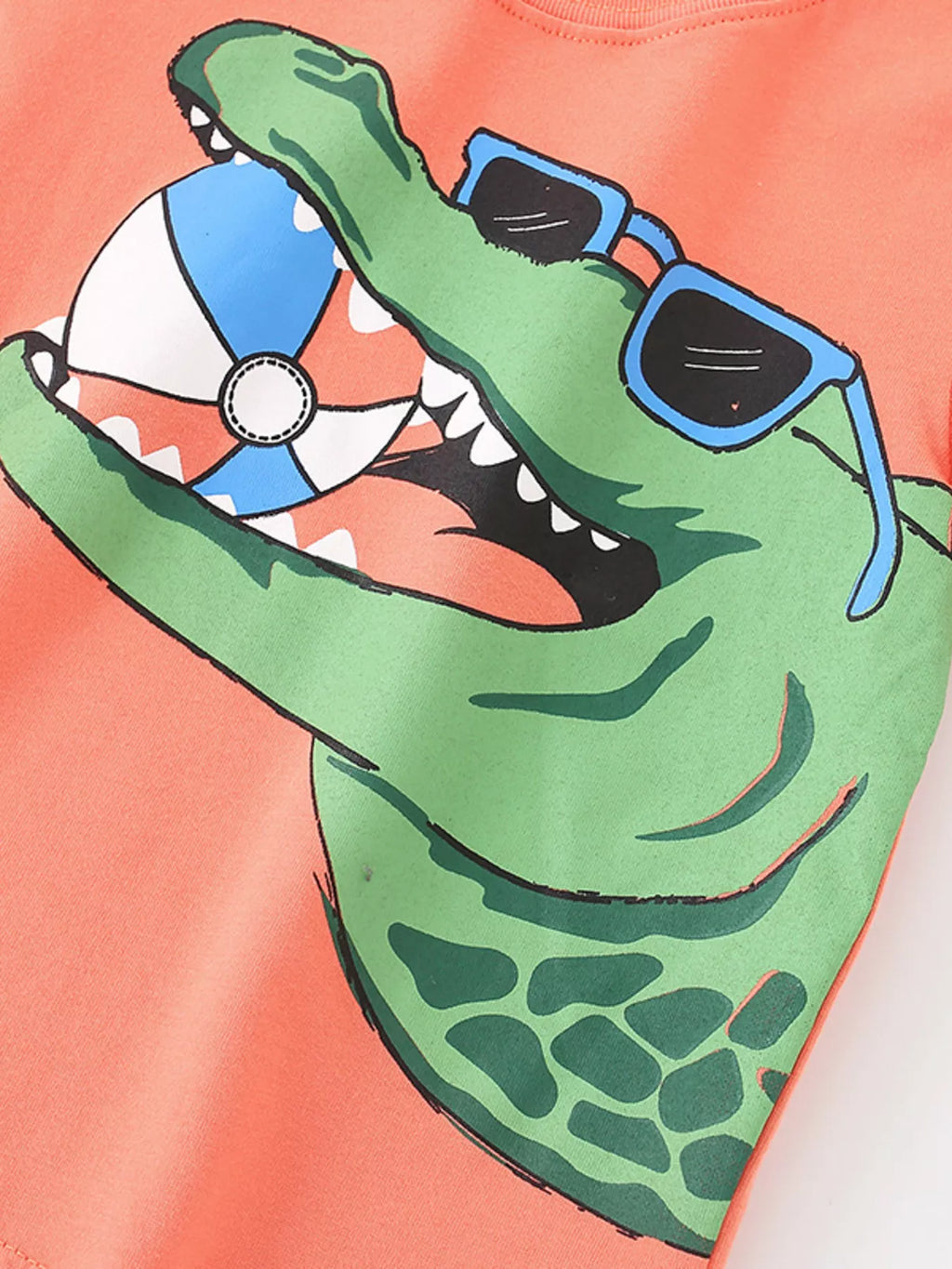 Children's Crocodile Graphic Print Short Sleeve T-Shirt