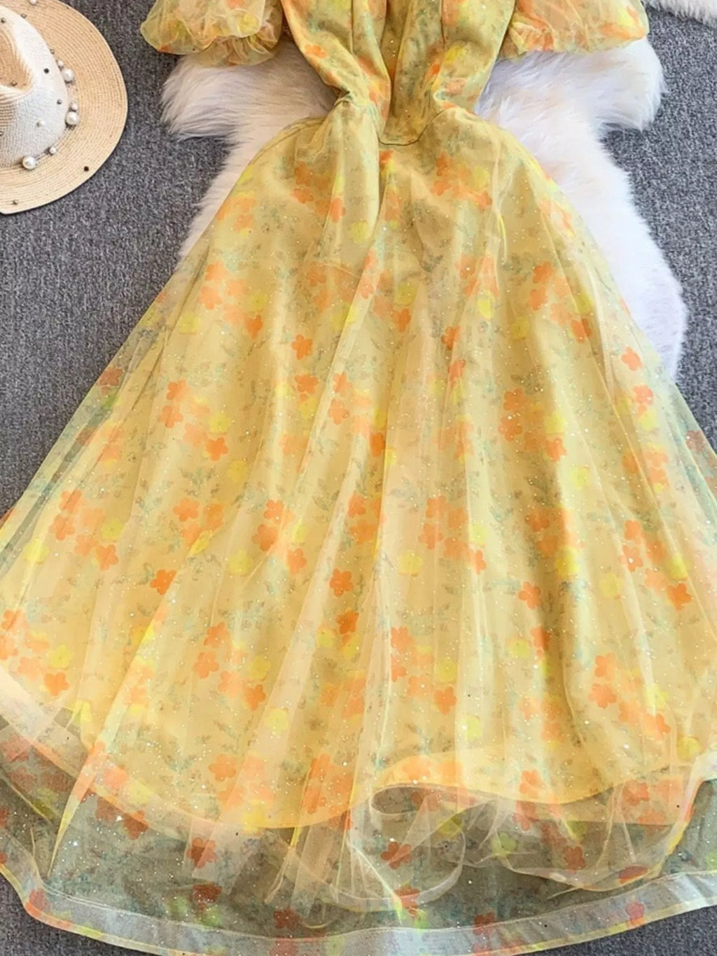 Sweetheart Neck Puff Sleeve Dress