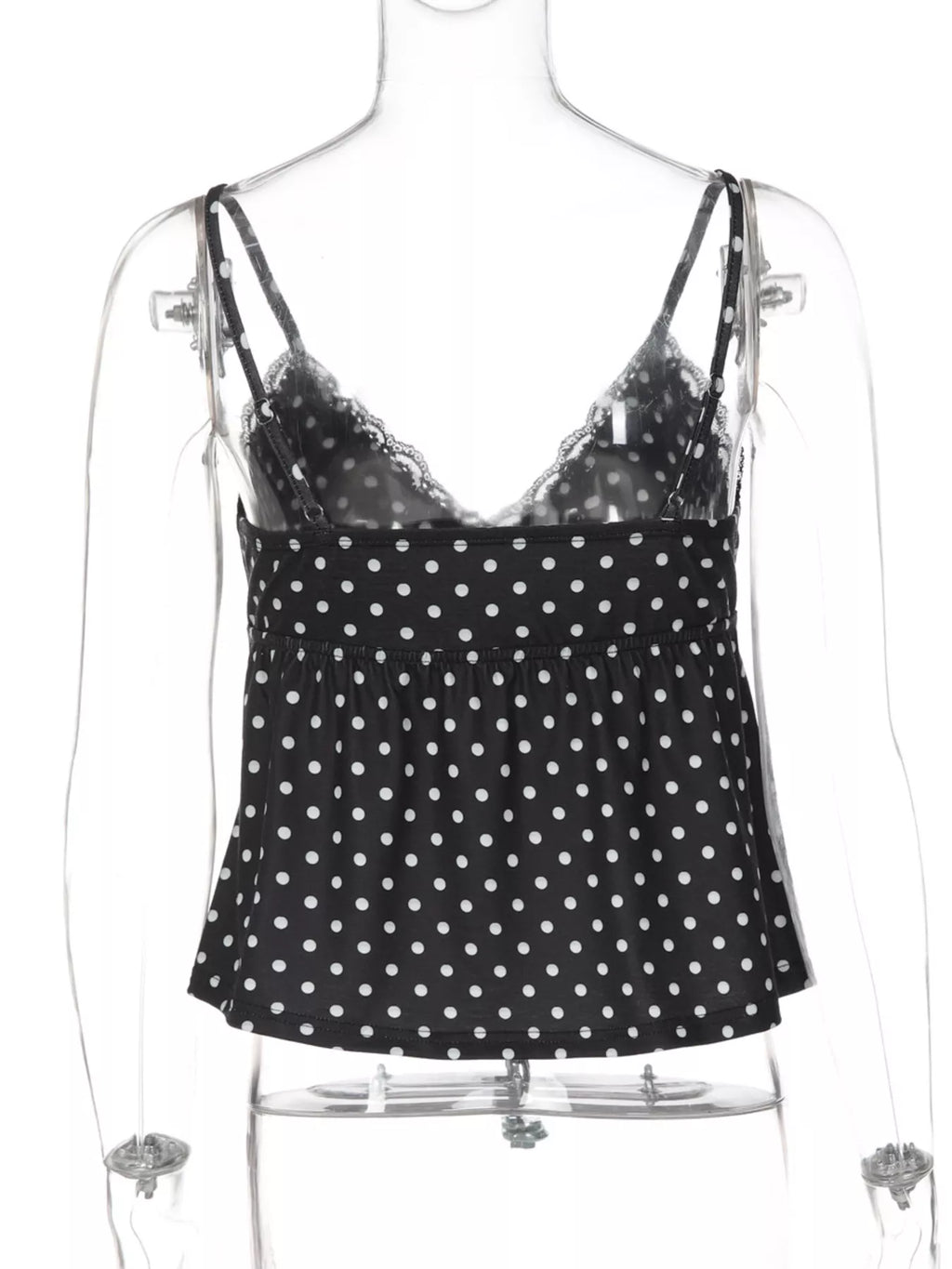Polka Dot Lace Trim Cami
