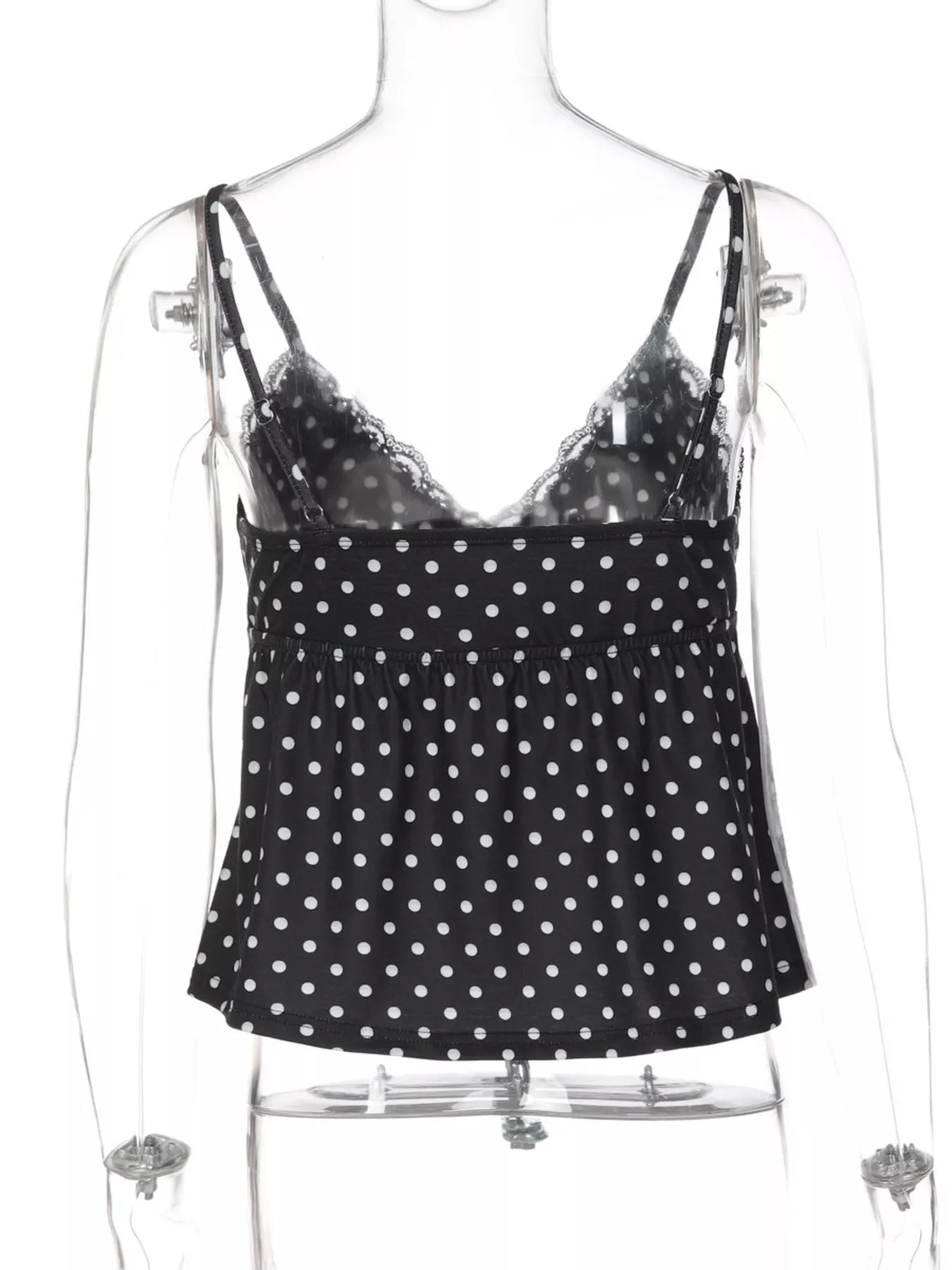 Polka Dot Lace Trim Cami