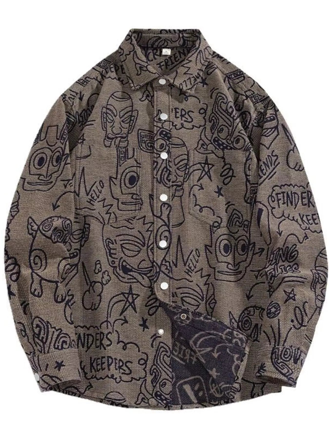 Men's Plus Size Casual Button Up Long Sleeve Shirt