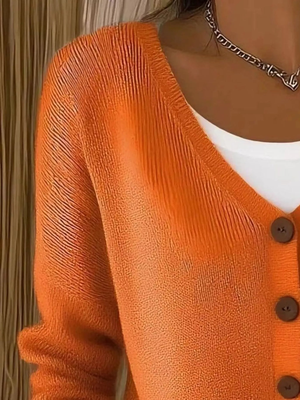 Full Size V-Neck Button-Down Knit Cardigan Plus Size