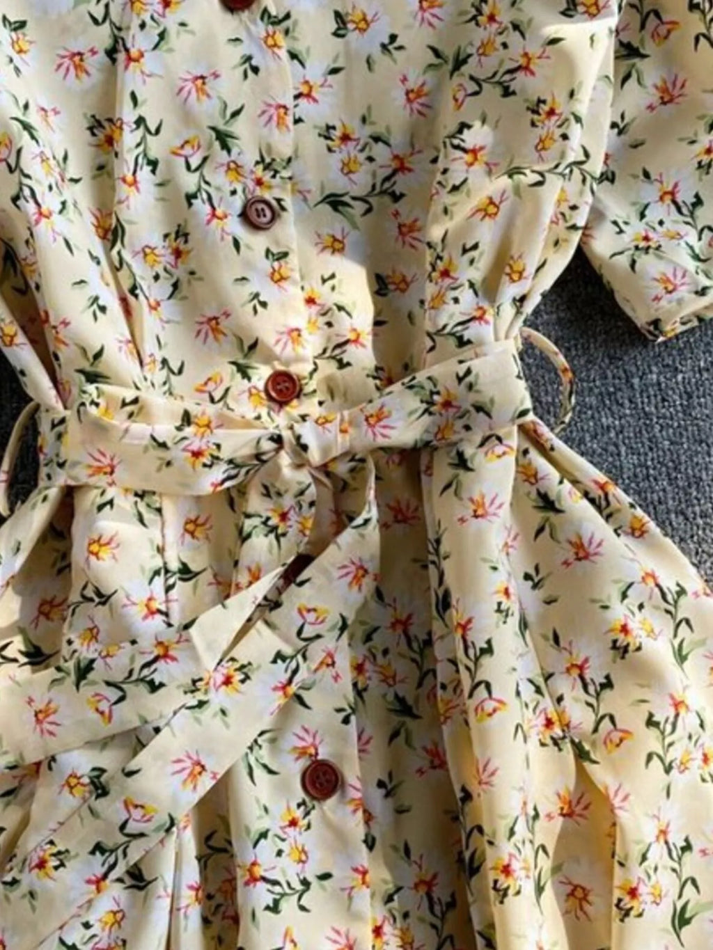 Floral Print V-Neck Midi Dress