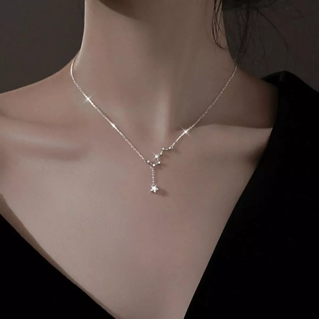 925 Sterling Silver Zircon Star Necklace