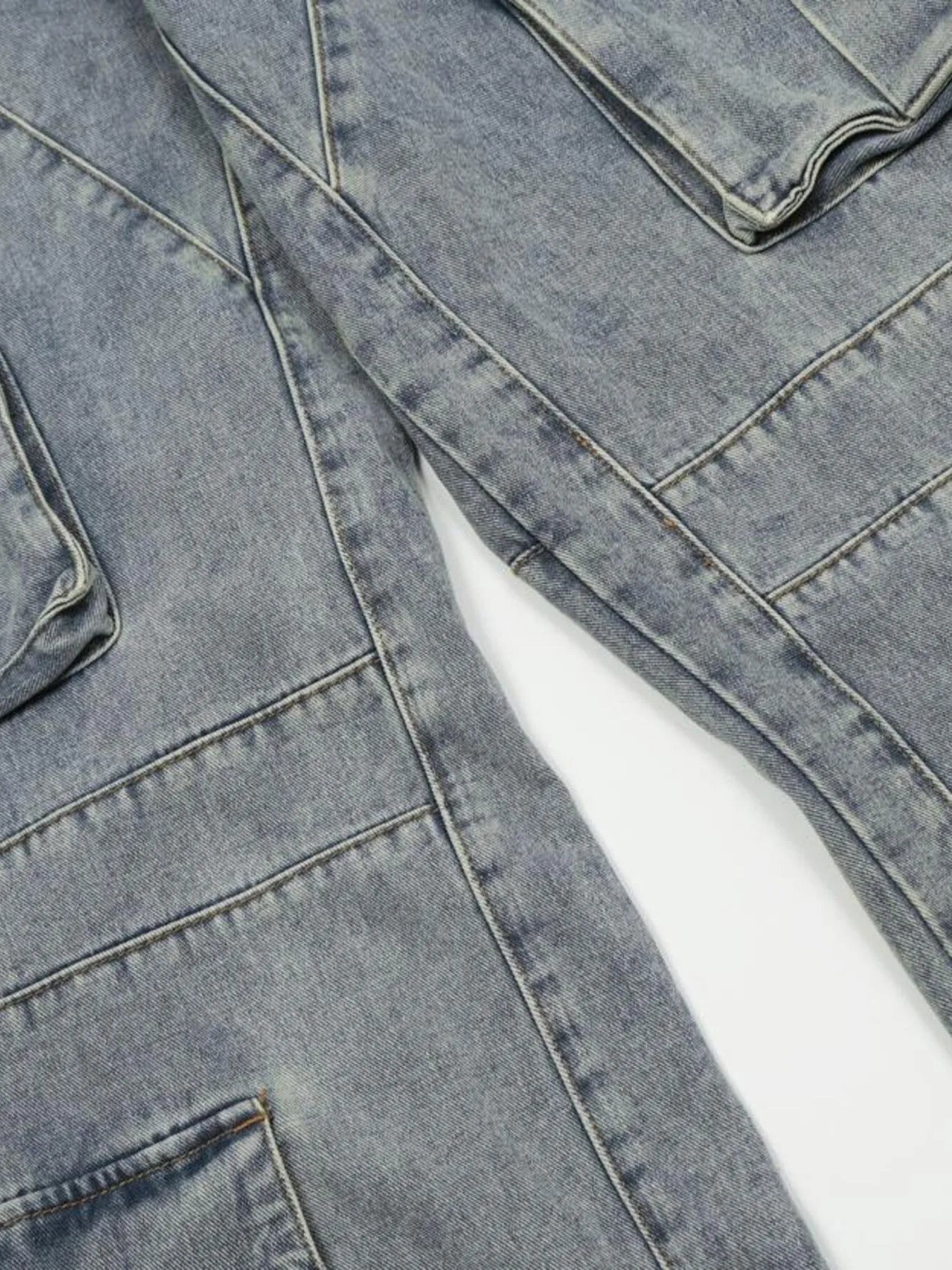 Men's Multi-Pocket Cargo Wide Leg Jeans