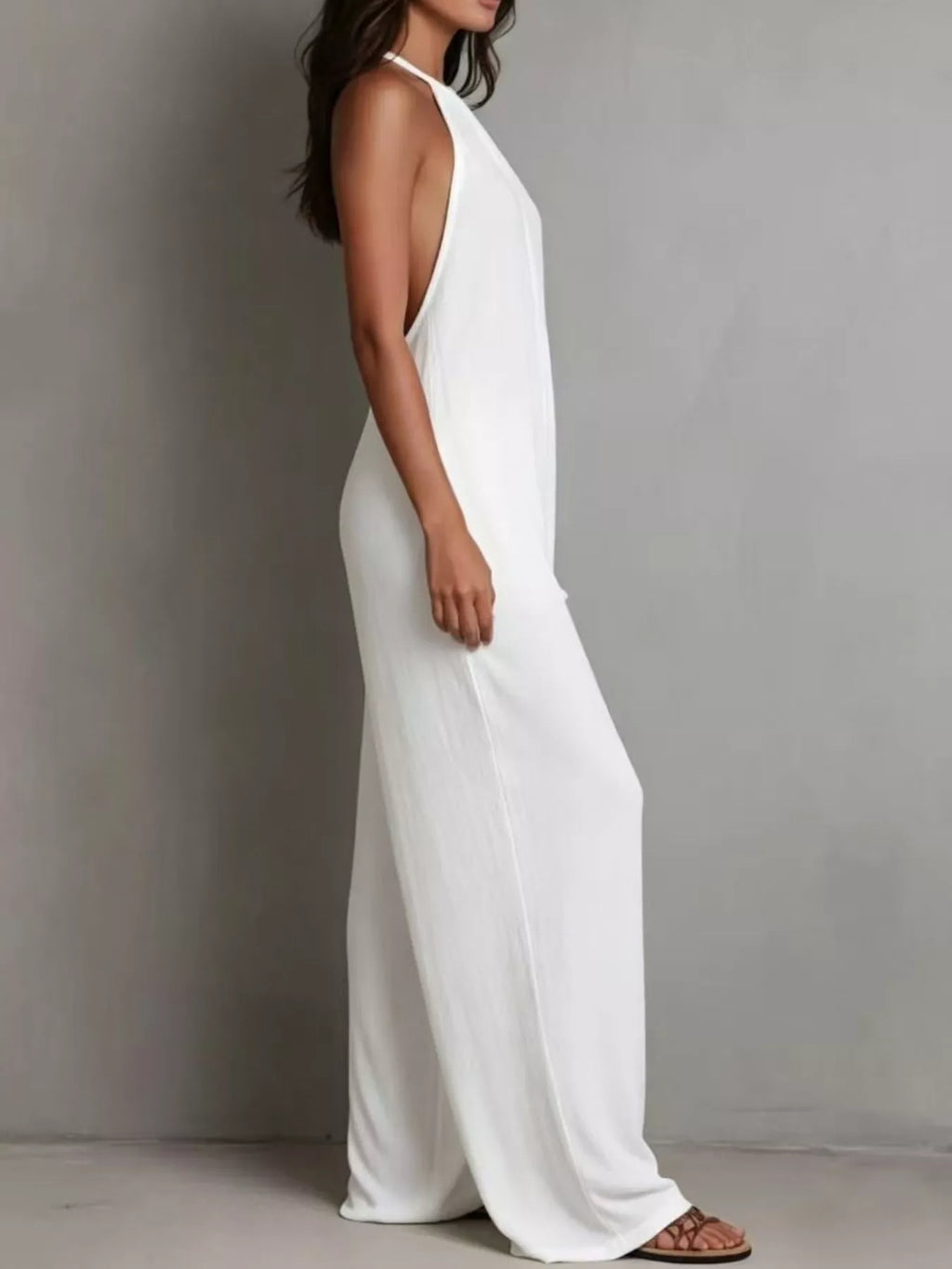 Sleeveless Wide Leg Jumpsuit