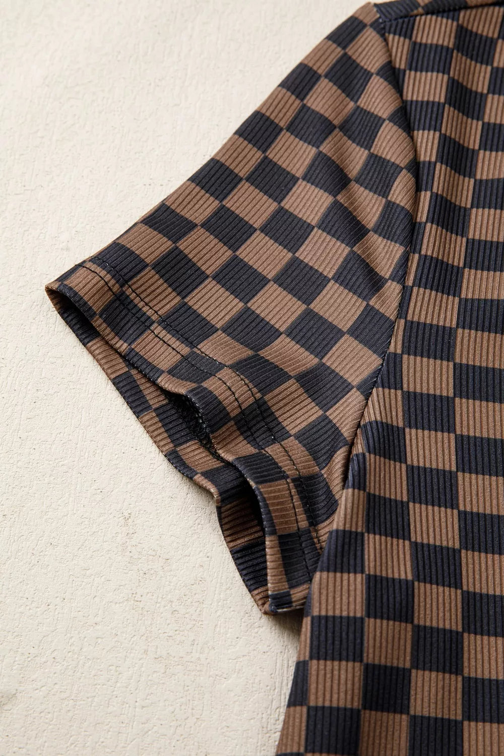 Checkerboard Round Neck Summer T Shirt