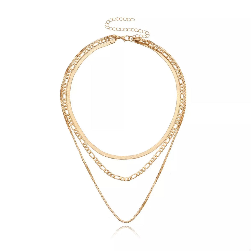 18K Gold-Plated Three-Layered Necklace
