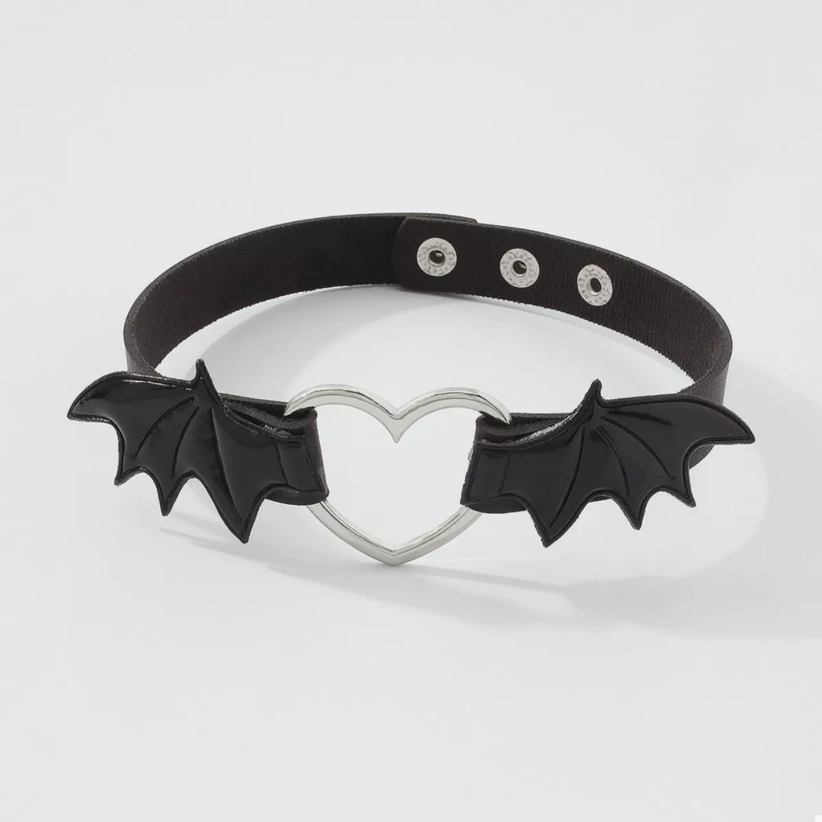 Gothic Bat Wing Heart Choker Necklace