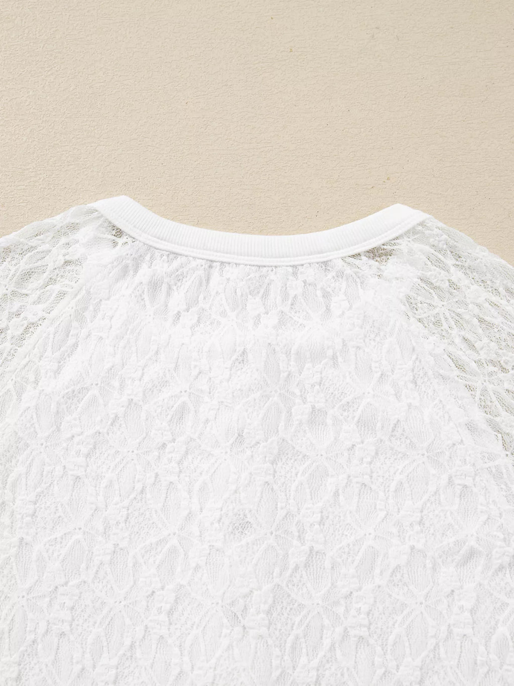 Sheer Lace Long Sleeve Slim Henley Top