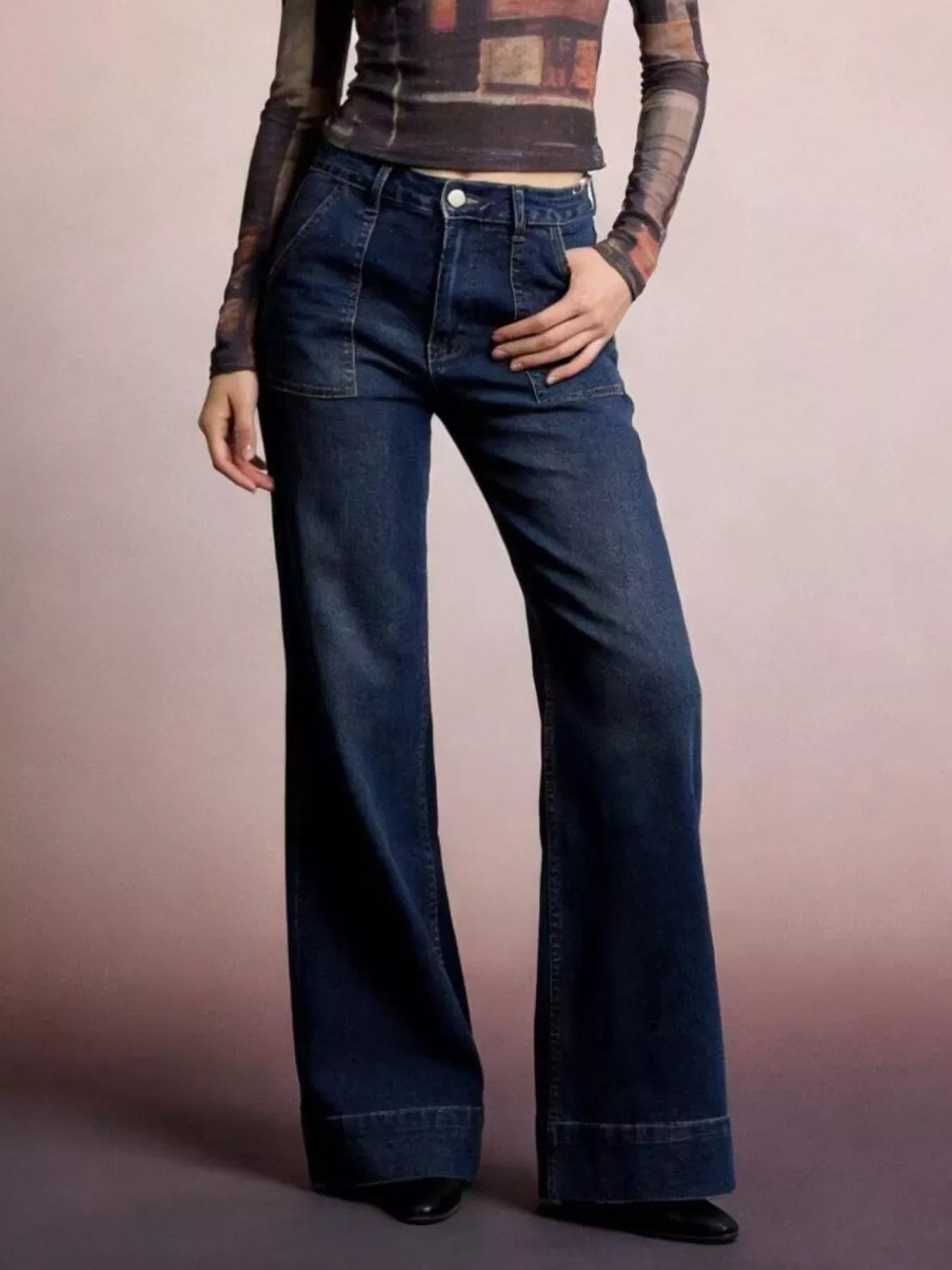 High-Waisted Flare Leg Jeans