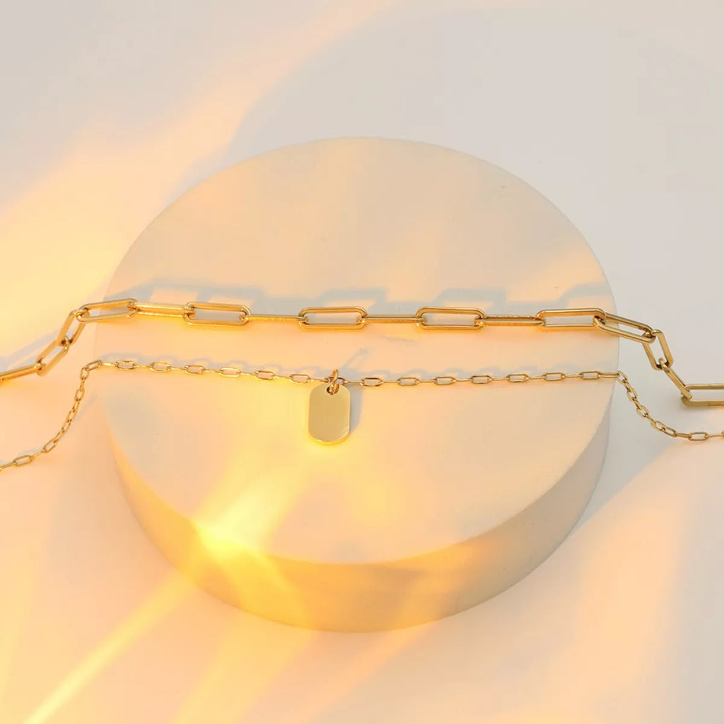 18K Gold-Plated Double Layered Necklace
