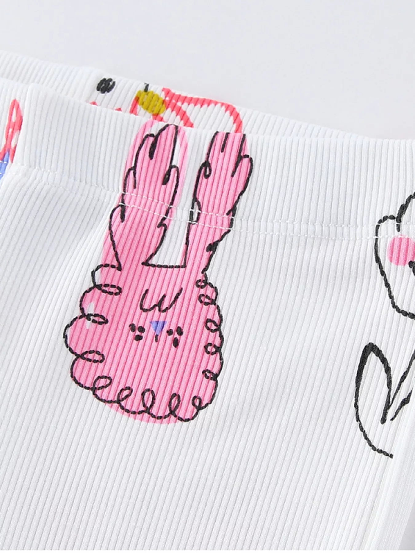 Children's Whimsical Doodle Print Flared Leggings