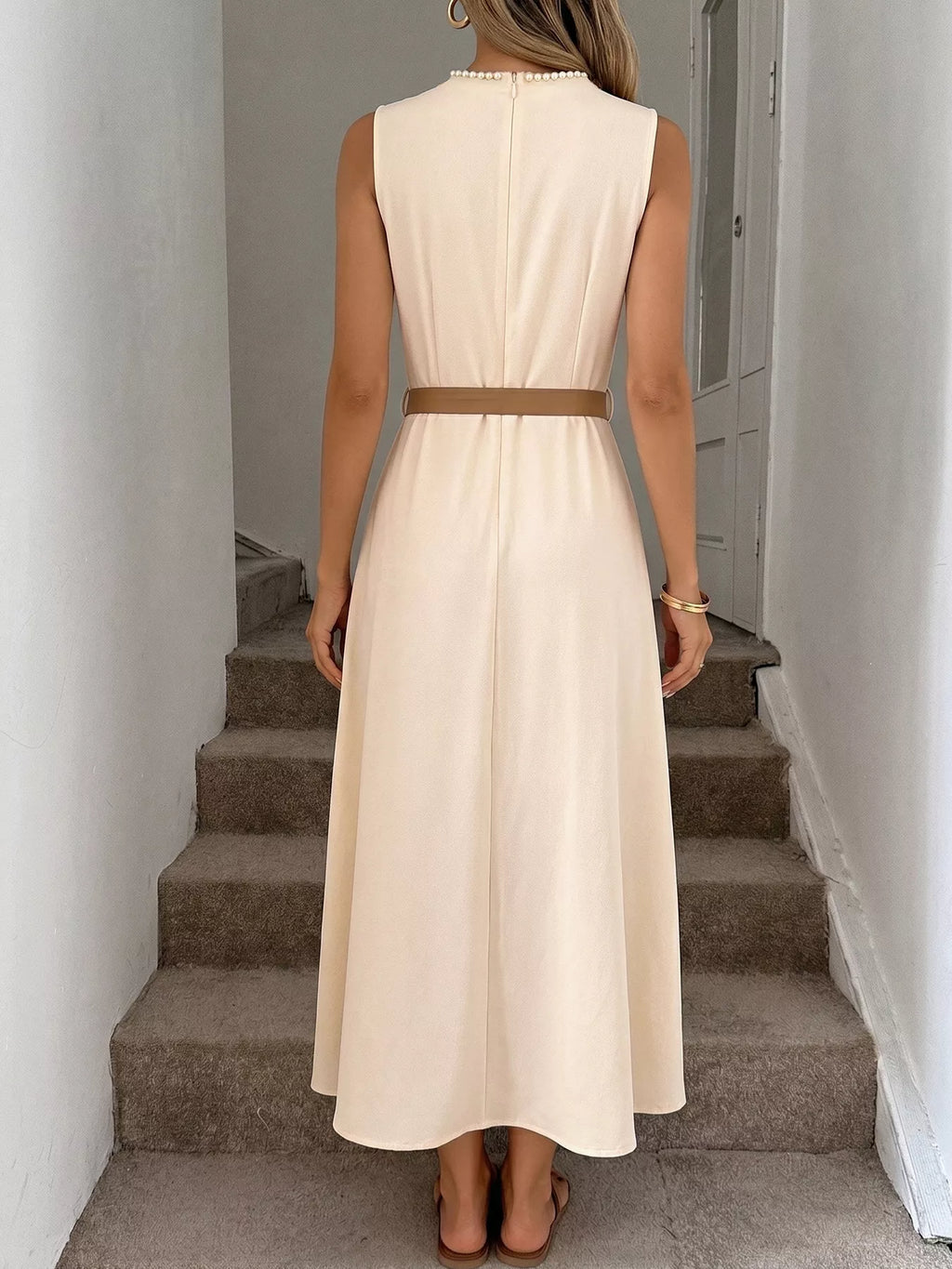 Sleeveless A-Line Midi Dre