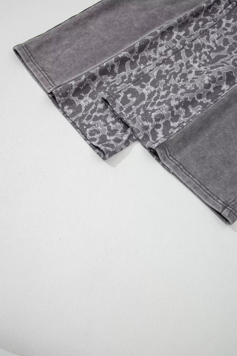 Mineral Wash Leopard Patchwork Loose Pants