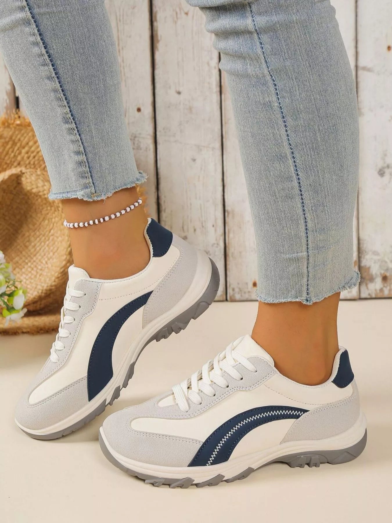 Contrast Lace Up Athletic