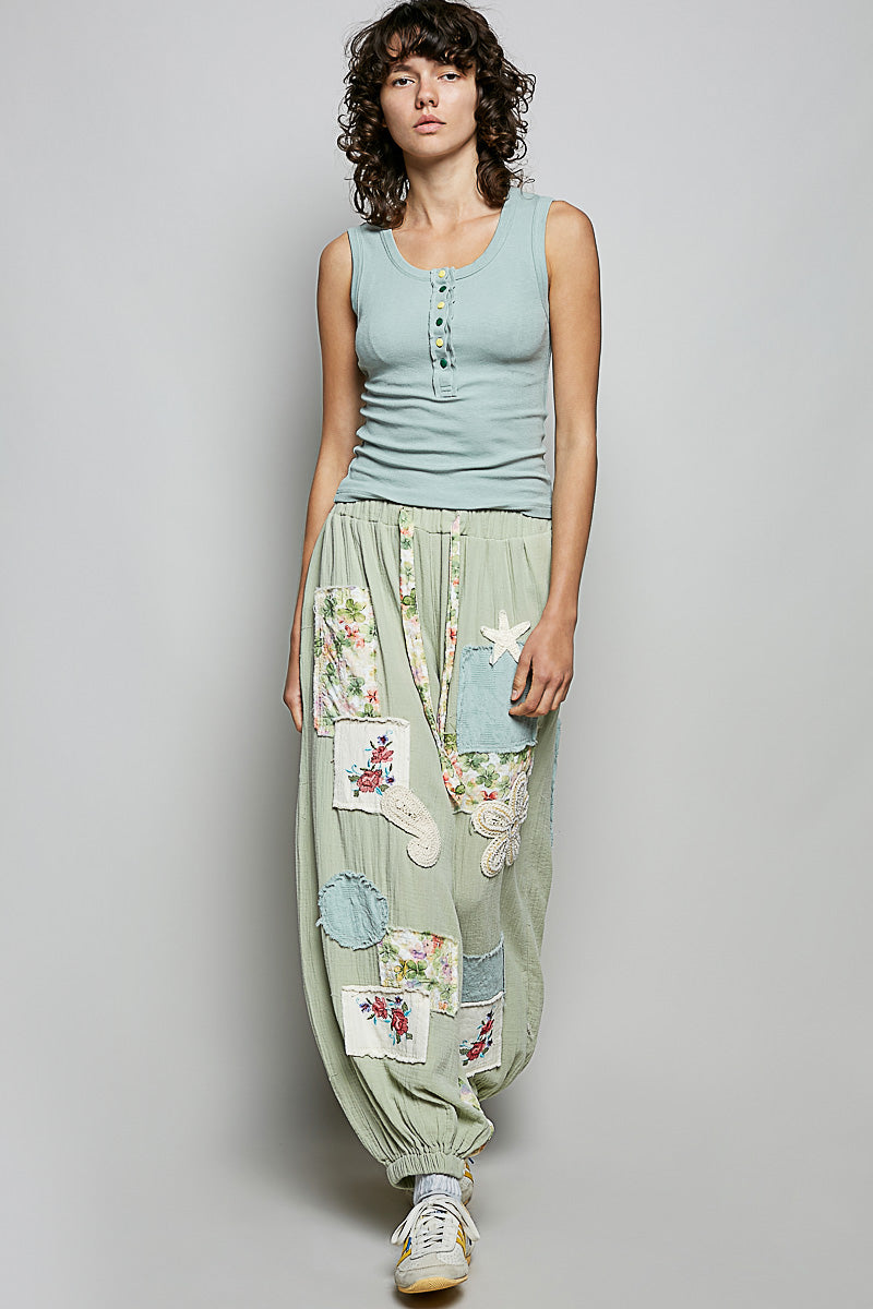POL Colorful Button Round Neck Ribbed Tank