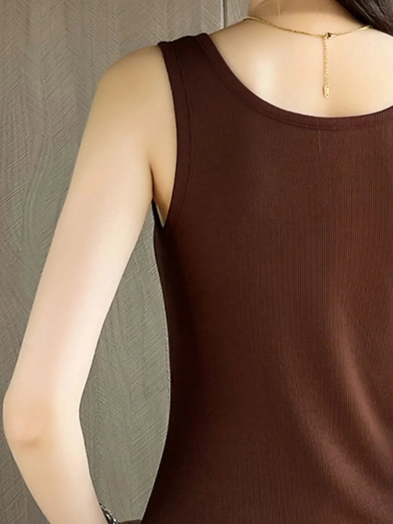 Round Neck Wide Strap Tank