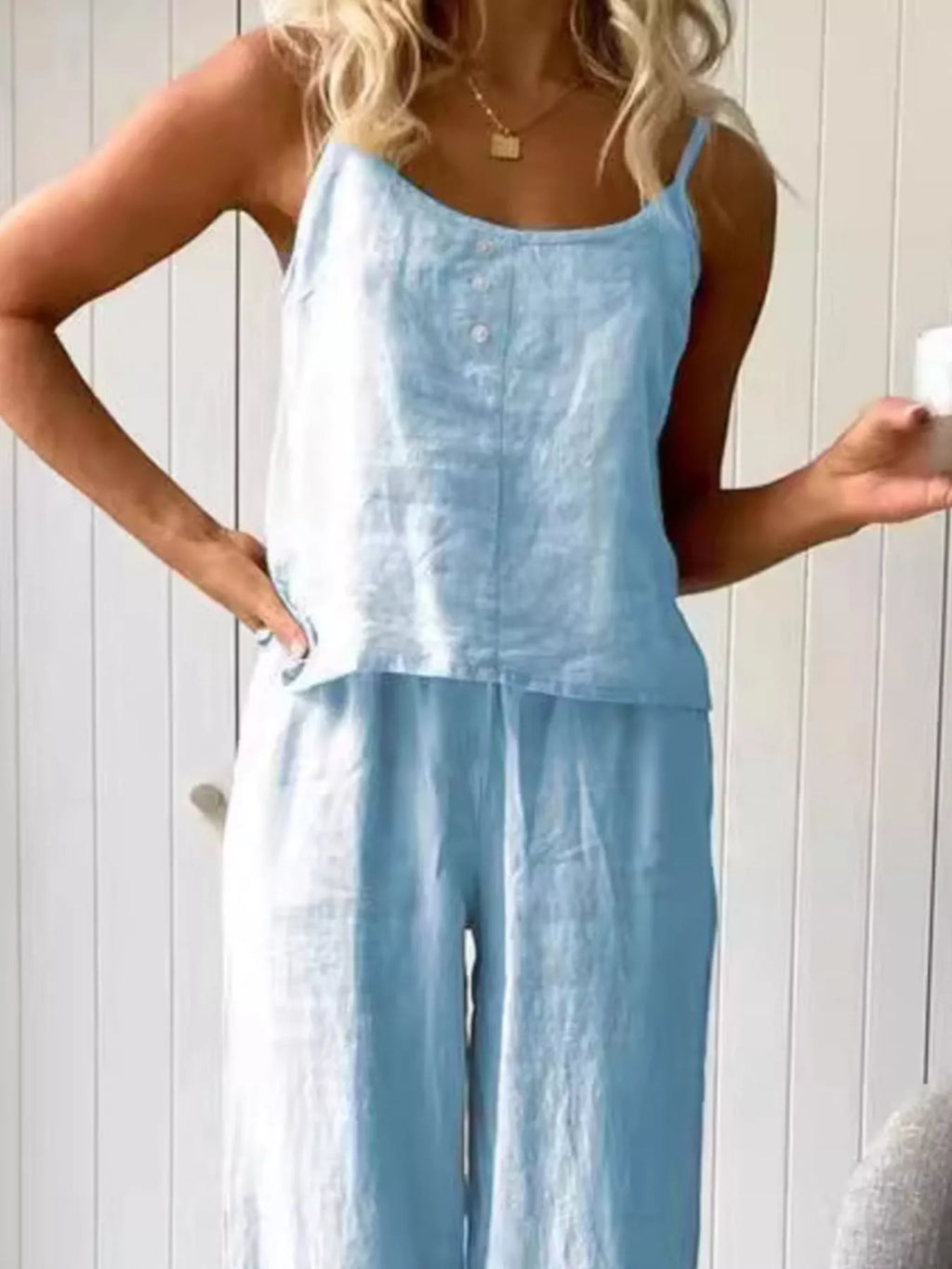 Scoop Neck Cami and Pants Set