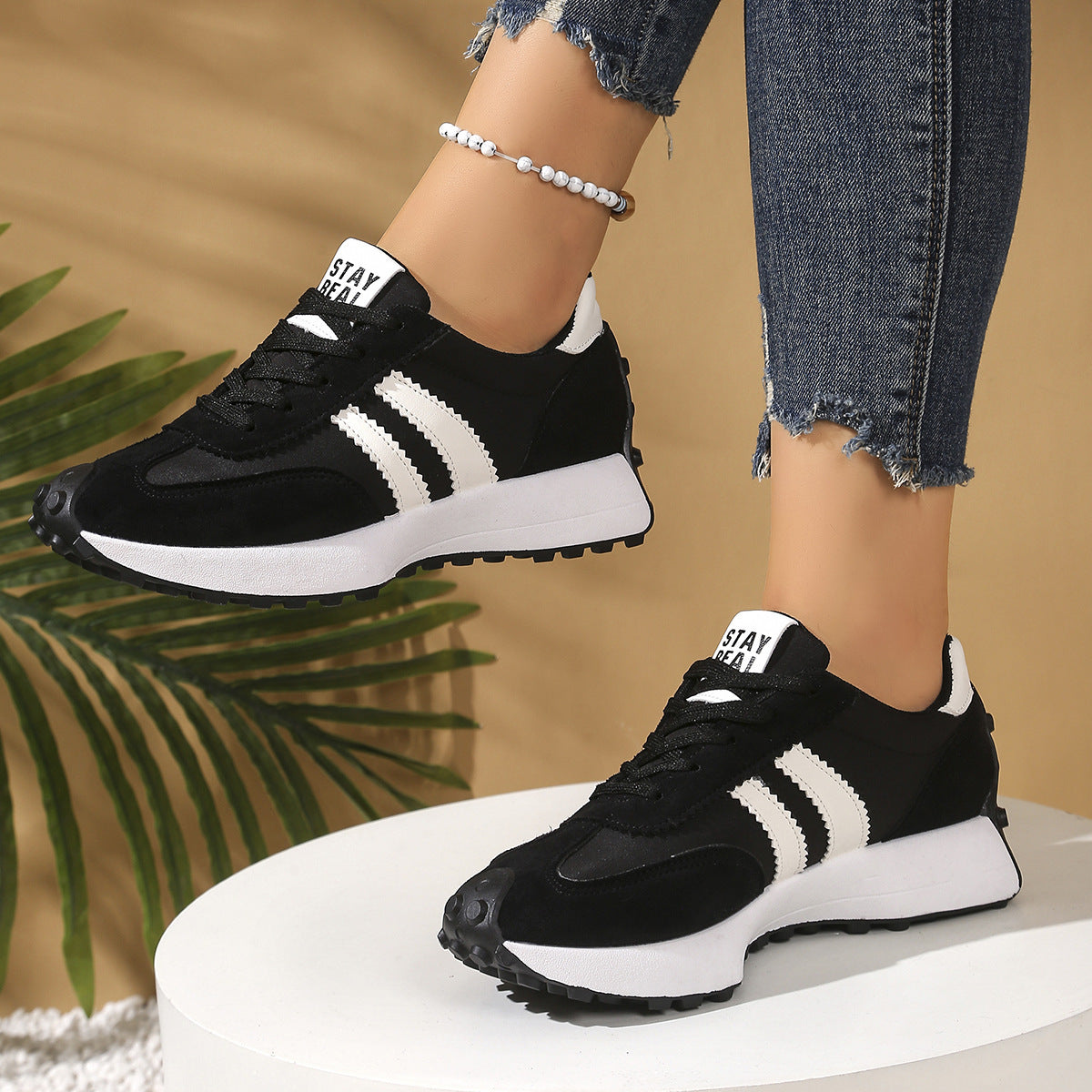 Chunky Thick-Sole Breathable Sneakers for women