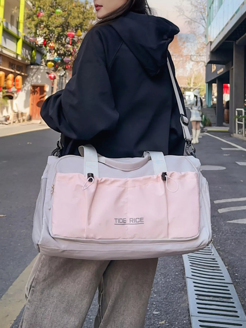 Drawstring Multiple Pockets Travel Bag