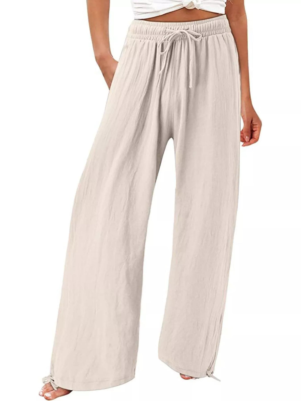 Full Size Wide Leg Pants with Drawstring Waist Plus Size