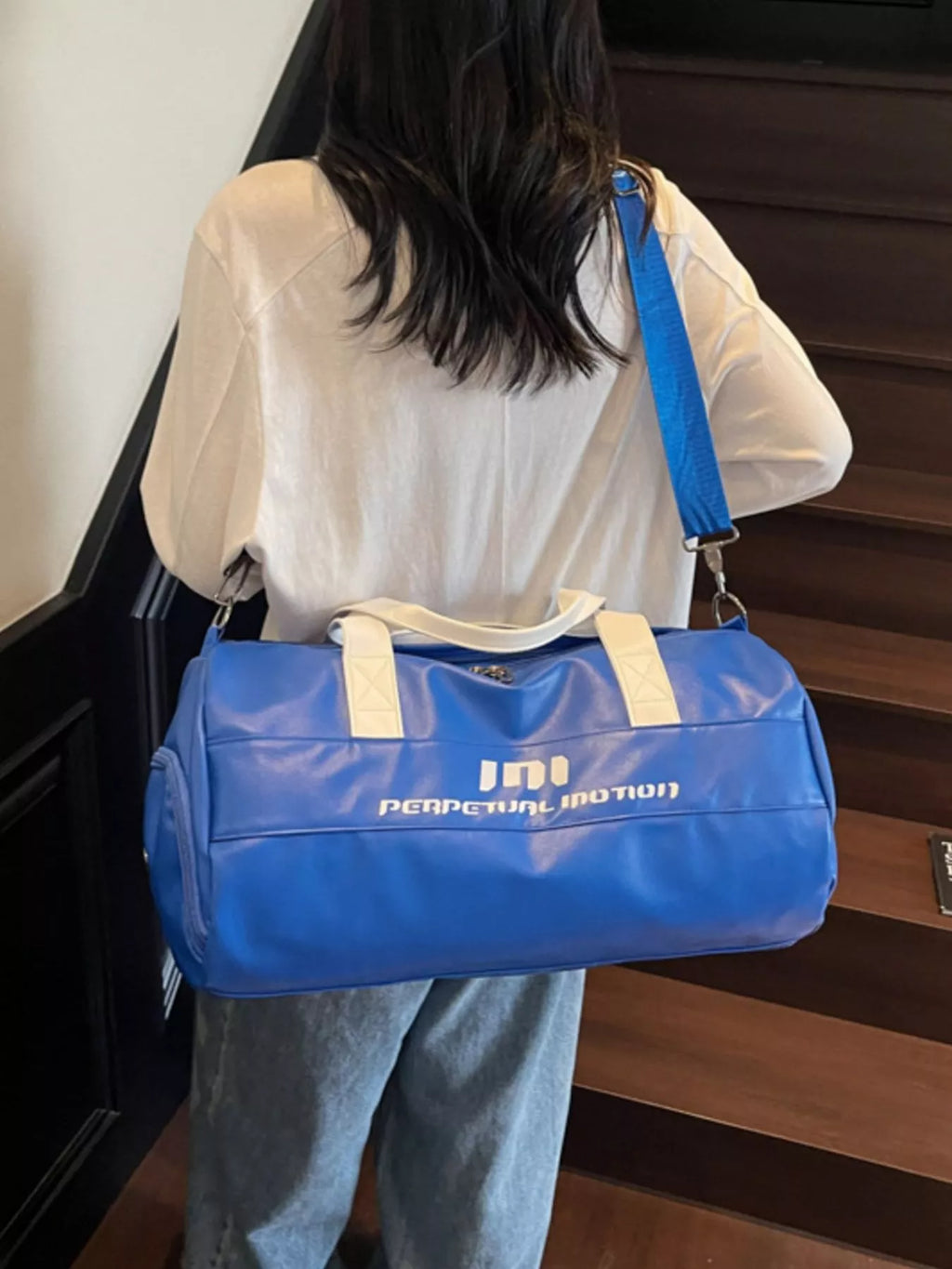 Sporty Duffel Bag with Shoulder Strap